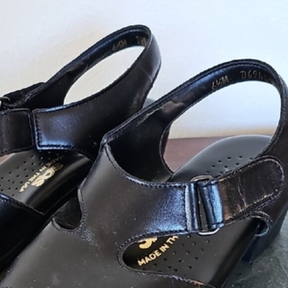 SAS Tripad Comfort Black Leather Open-Toe Sandals Made in USA D6940066 Size 6.5 - Picture 13 of 13